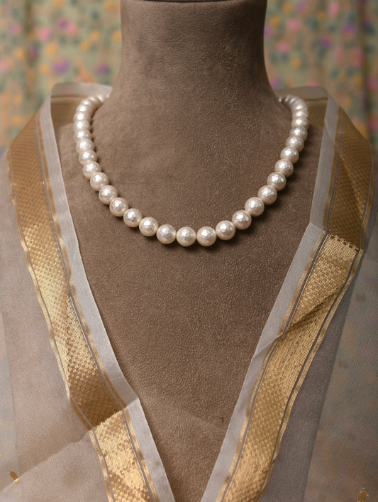 Ivory Faceted Pearls Necklace