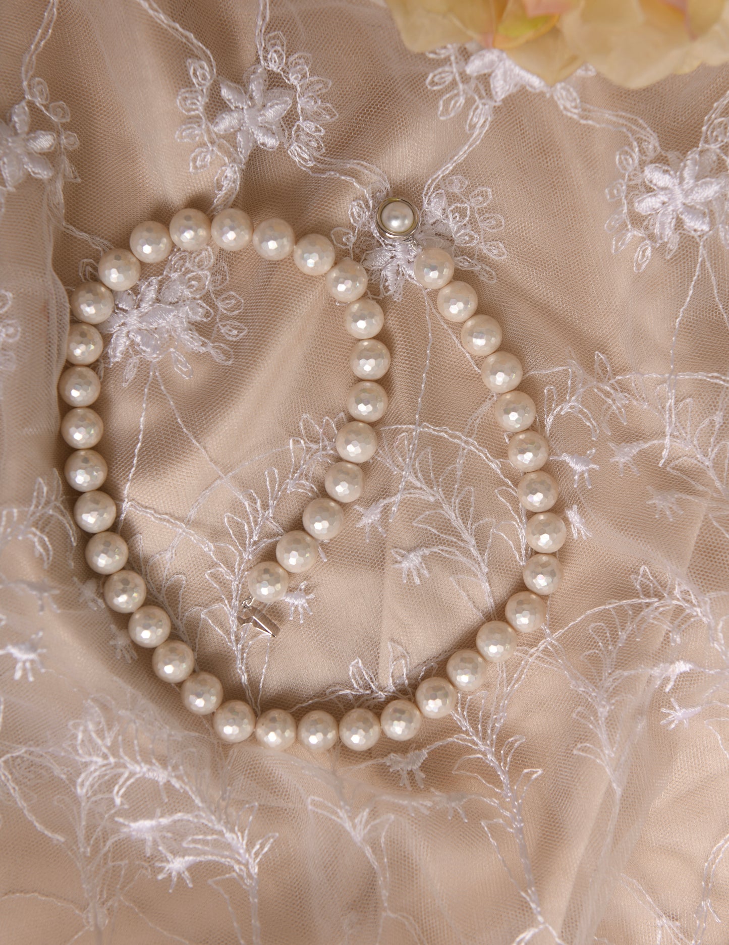 Ivory Faceted Pearls Necklace