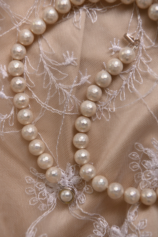 Ivory Faceted Pearls Necklace