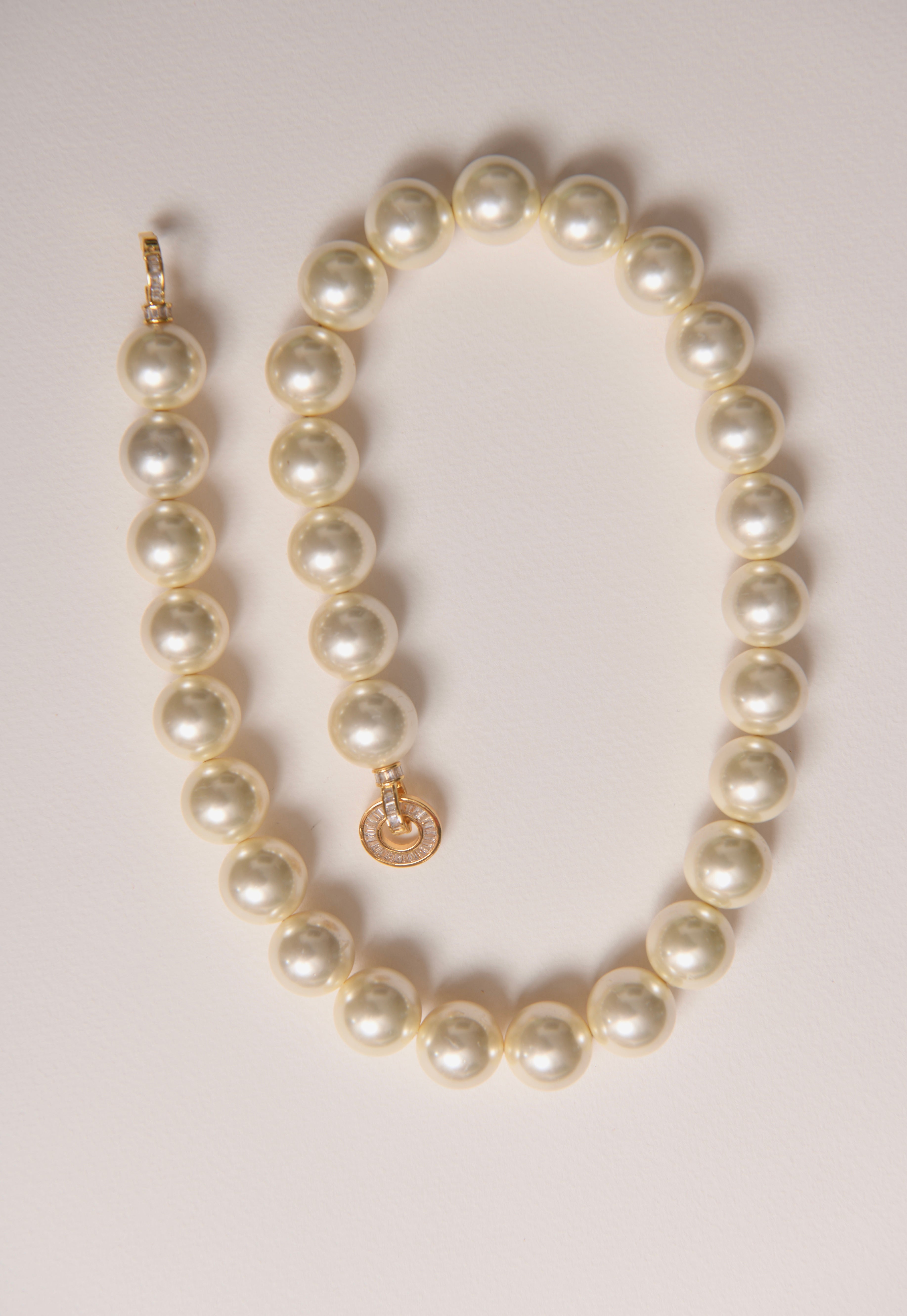 Diamond Marquise Clasp Pearl Necklace 001-343-00082 Cary | Joint Venture  Jewelry | Cary, NC