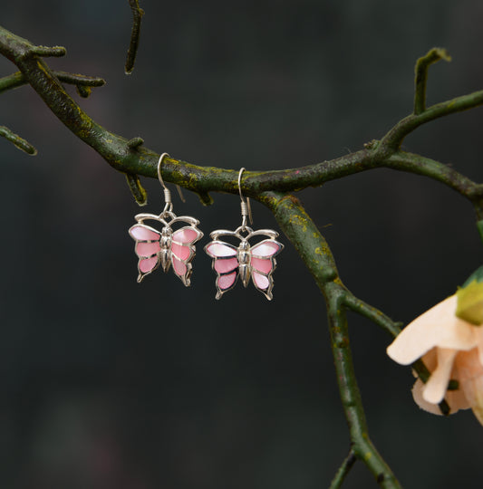 Pink Butterfly Earrings