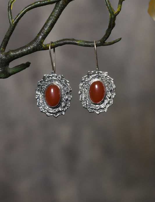 Carnelian Petal Earrings