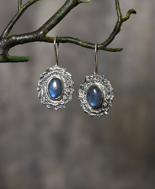 Labradorite Petal Earrings