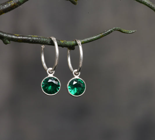 Charm Hoops Emerald