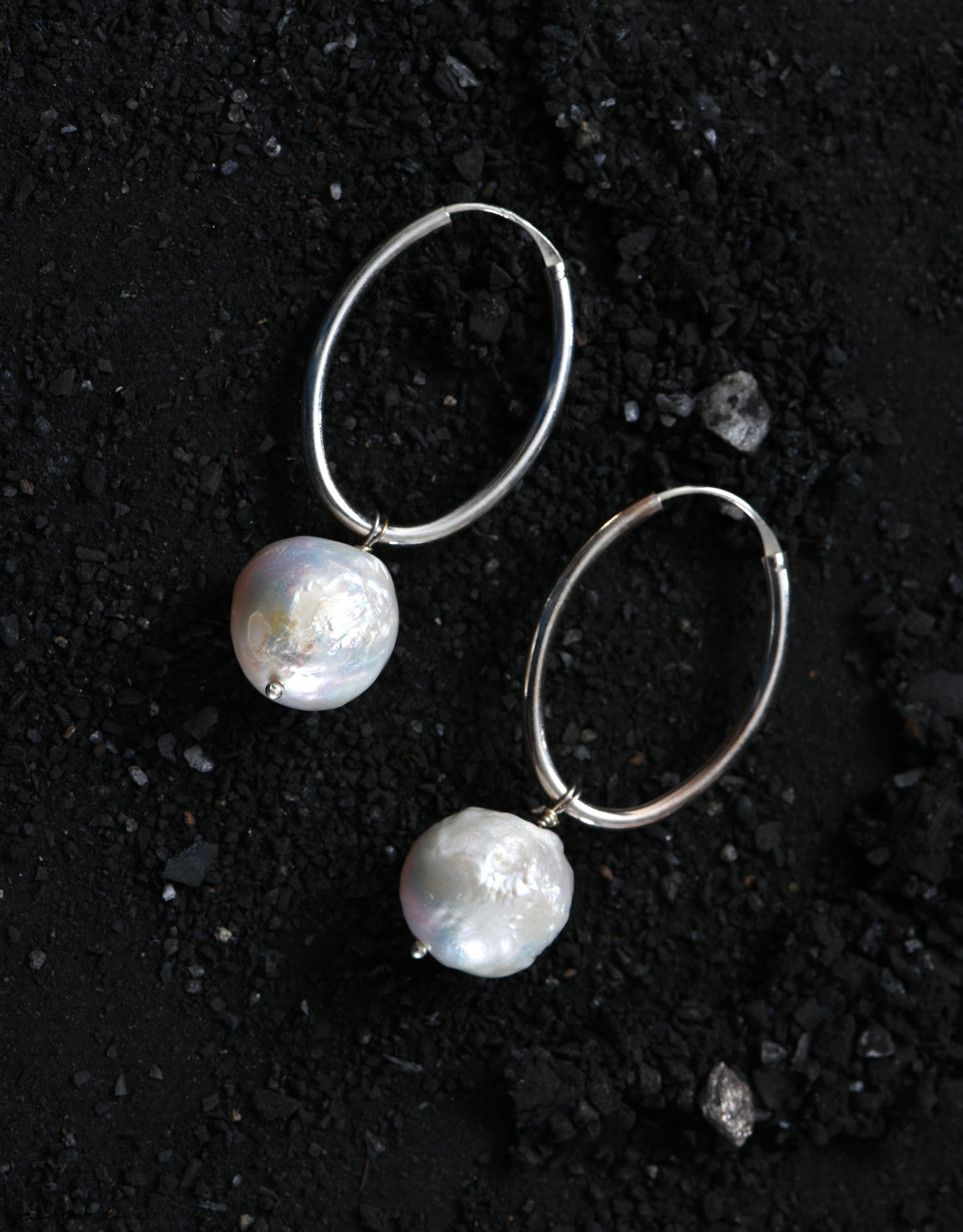 Oval Baroque Pearl Earrings