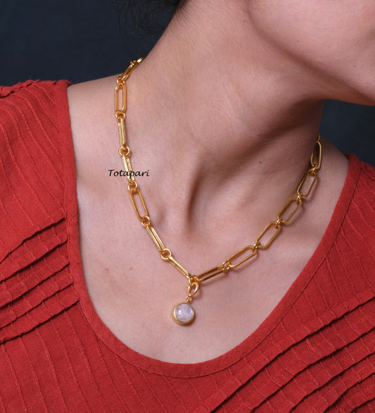 Moonstone Linked Necklace