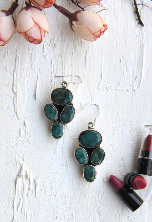 Stacked Emeralds Earrings