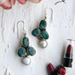 Stacked Emerald Pearls Earrings