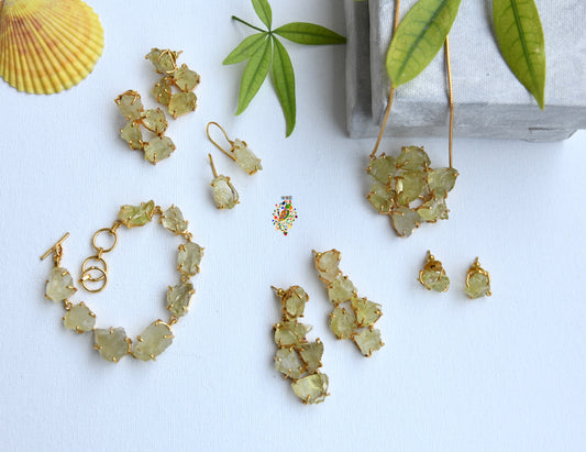 Uncut Lemon Topaz Studs