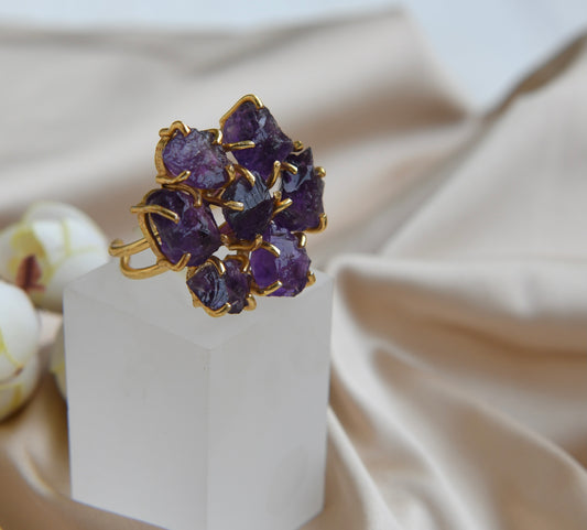 Amethyst Flower Ring