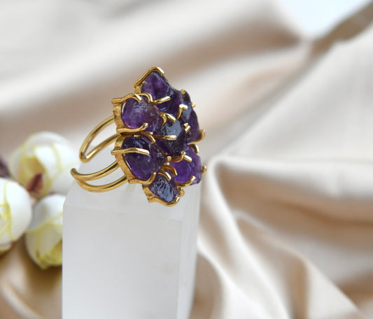Amethyst Flower Ring