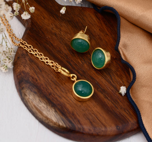 Green Onyx Charm Set