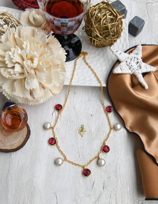 Sleek Ruby Necklace