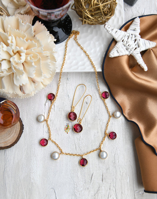 Sleek Ruby Necklace