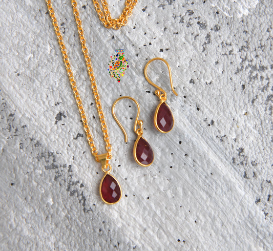 Ruby Minimal Pendant  Set