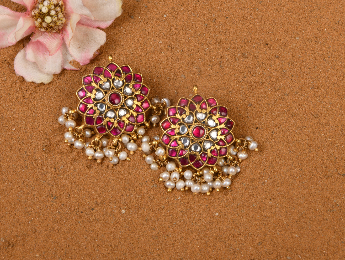 Kundan Desert Lotus Earrings