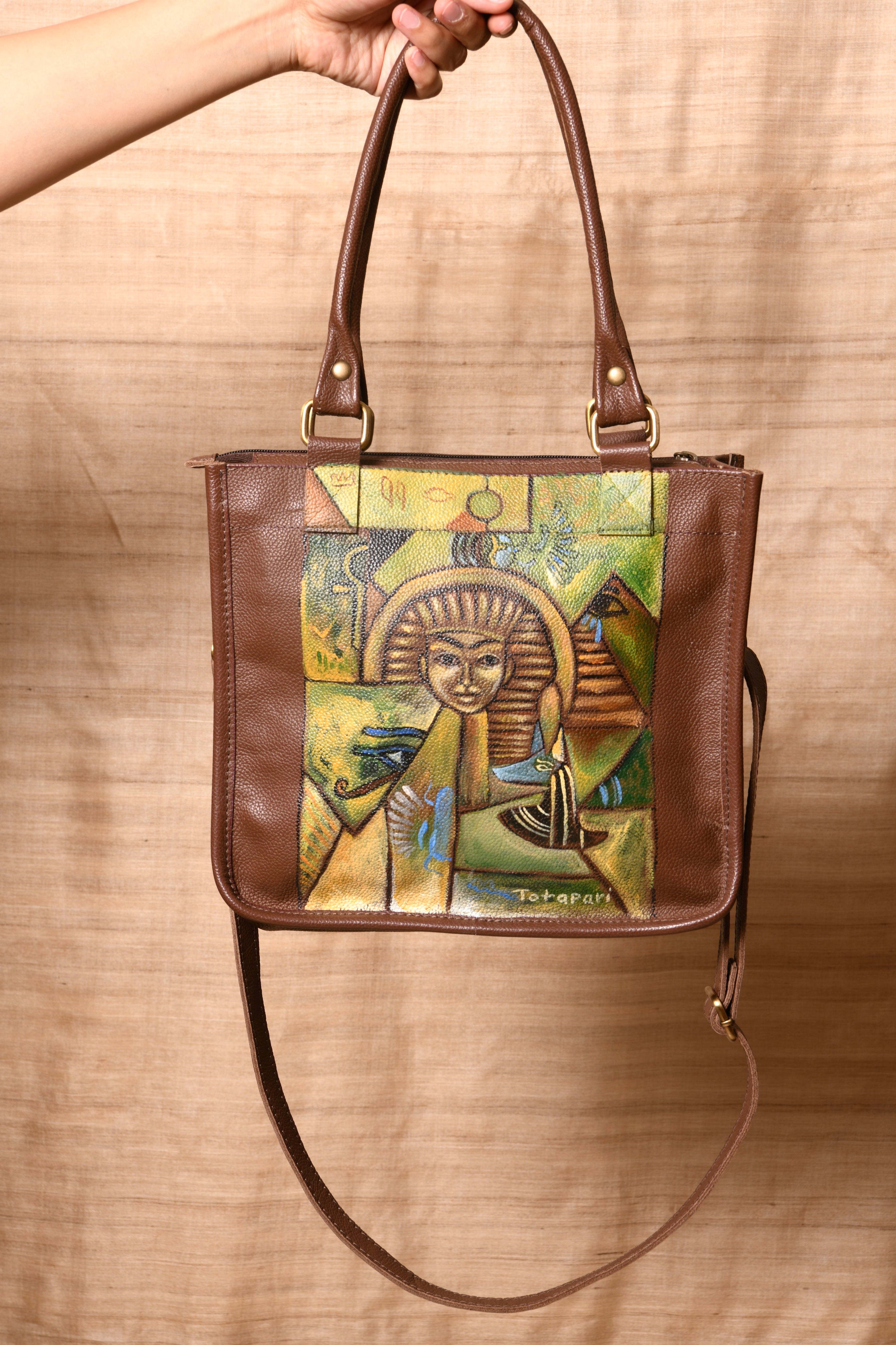 Printed Ladies Buddha Hand Painted Leather Bag at Rs 2300/piece in Chennai  | ID: 21922379555