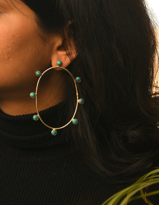 Turquoise Hoops