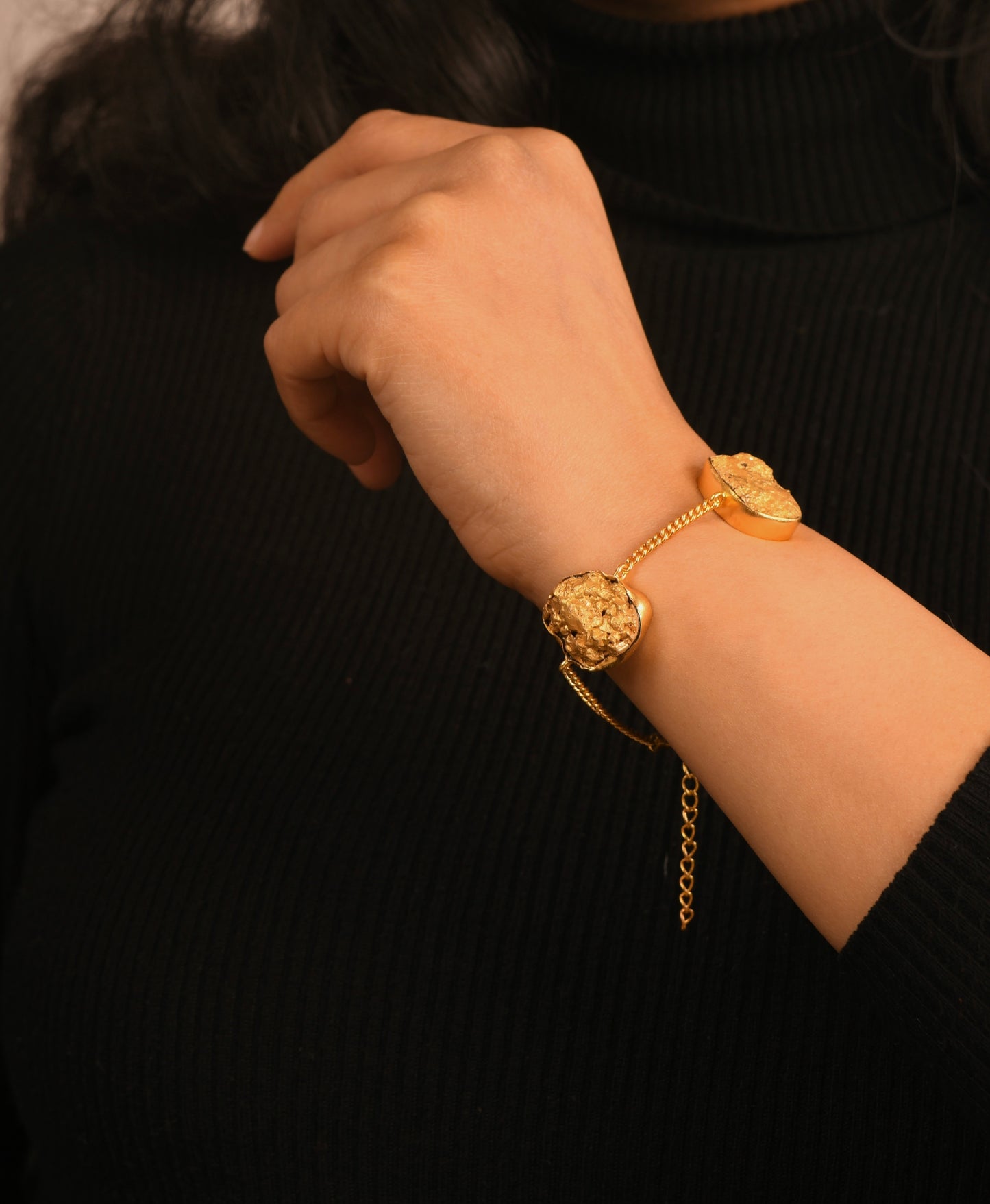 Gold Dipped Pyrite bracelet