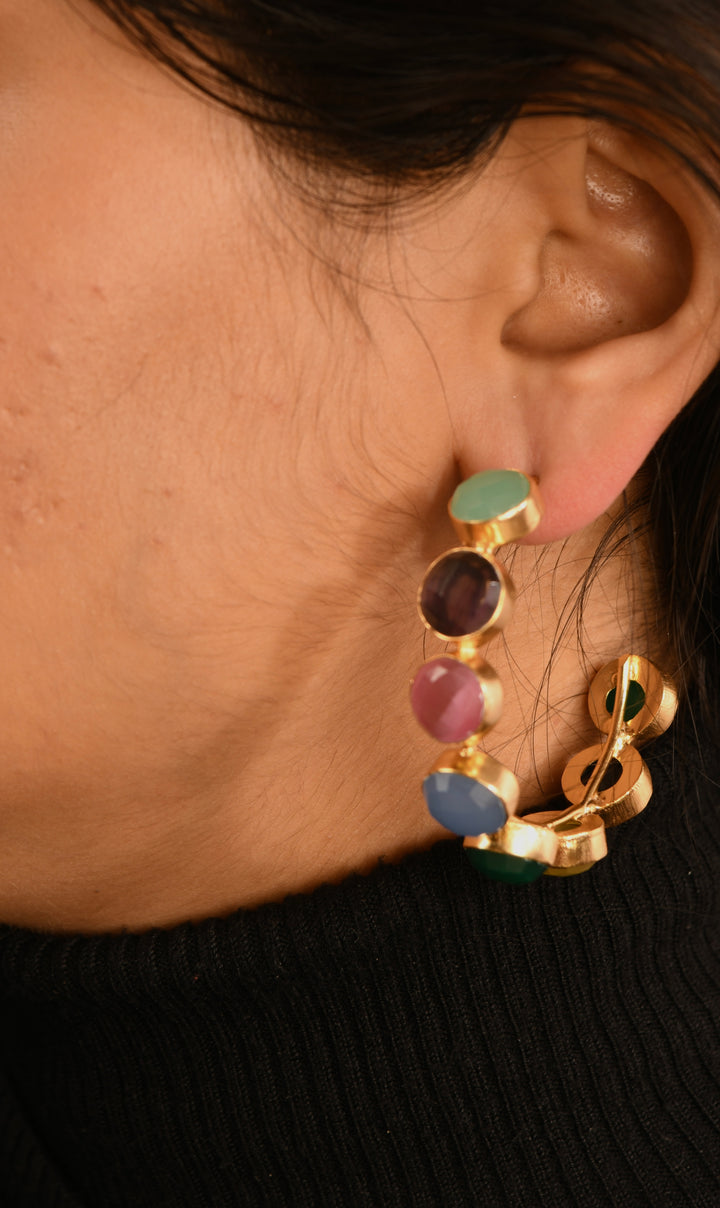 Radiant Splendor: Emily Rainbow Hoops By Totapari Jewellery