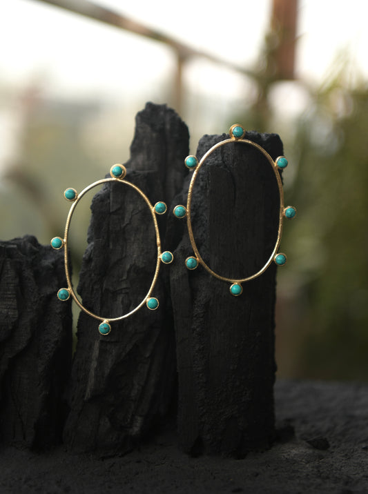 Turquoise Hoops