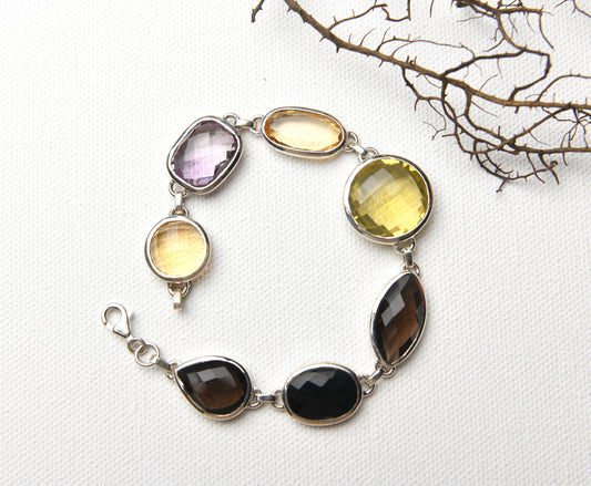 Silver Multi-Stone Bracelet II