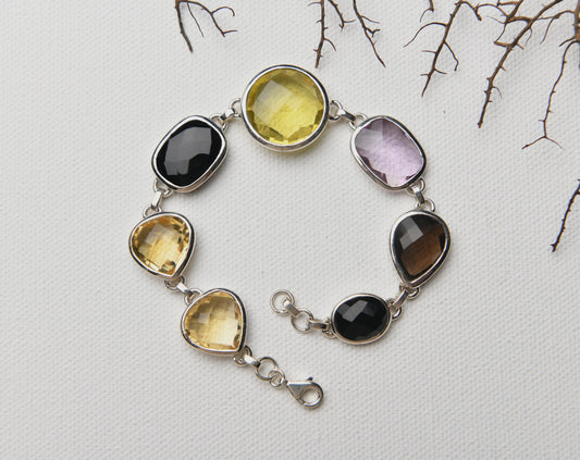 Silver Multi-Stone Bracelet III