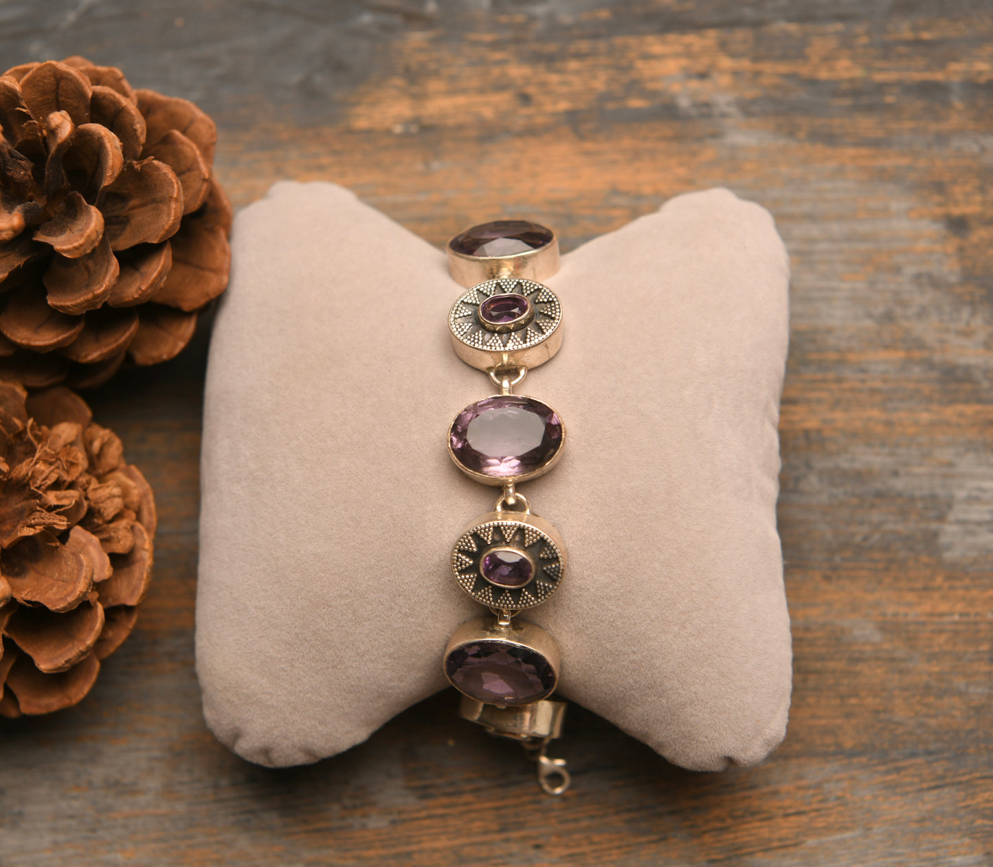 Amethyst Hues Silver Bracelet