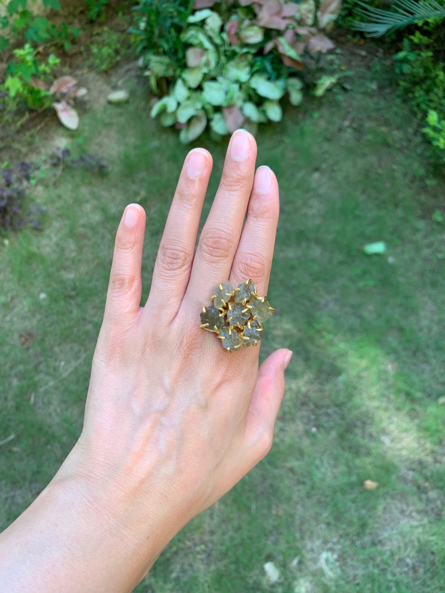 Labradorite Flower Ring