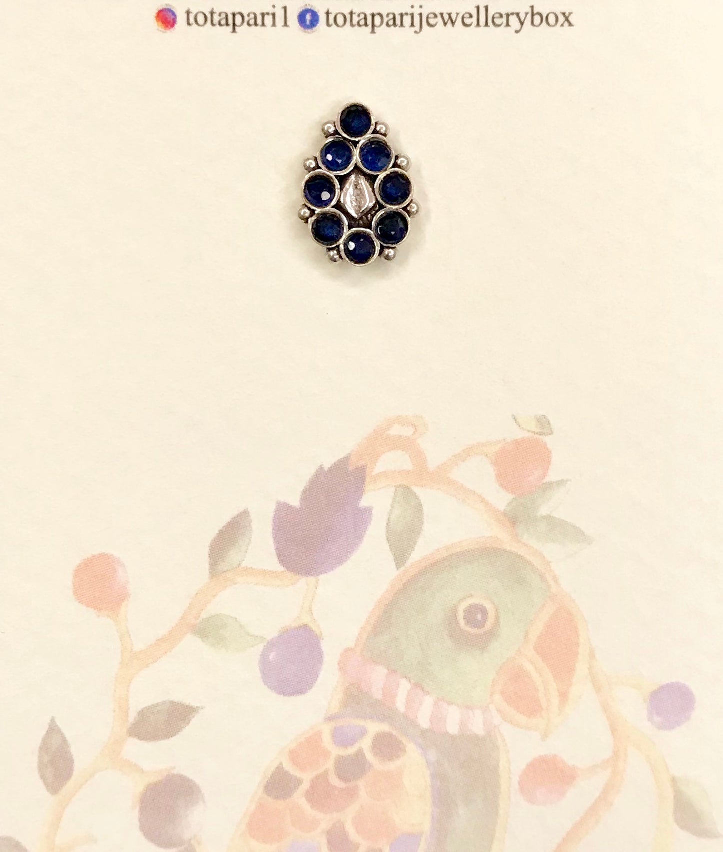 Blue Stone Nose Pin
