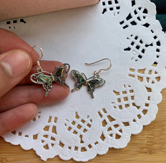 Winged Butterfly Abalone Earrings