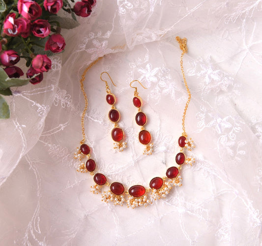 Lakshmi Ruby Necklace Set