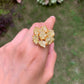 Lemon Topaz Flower Ring