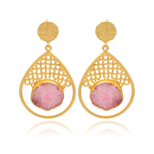 Pink Stone Danglers