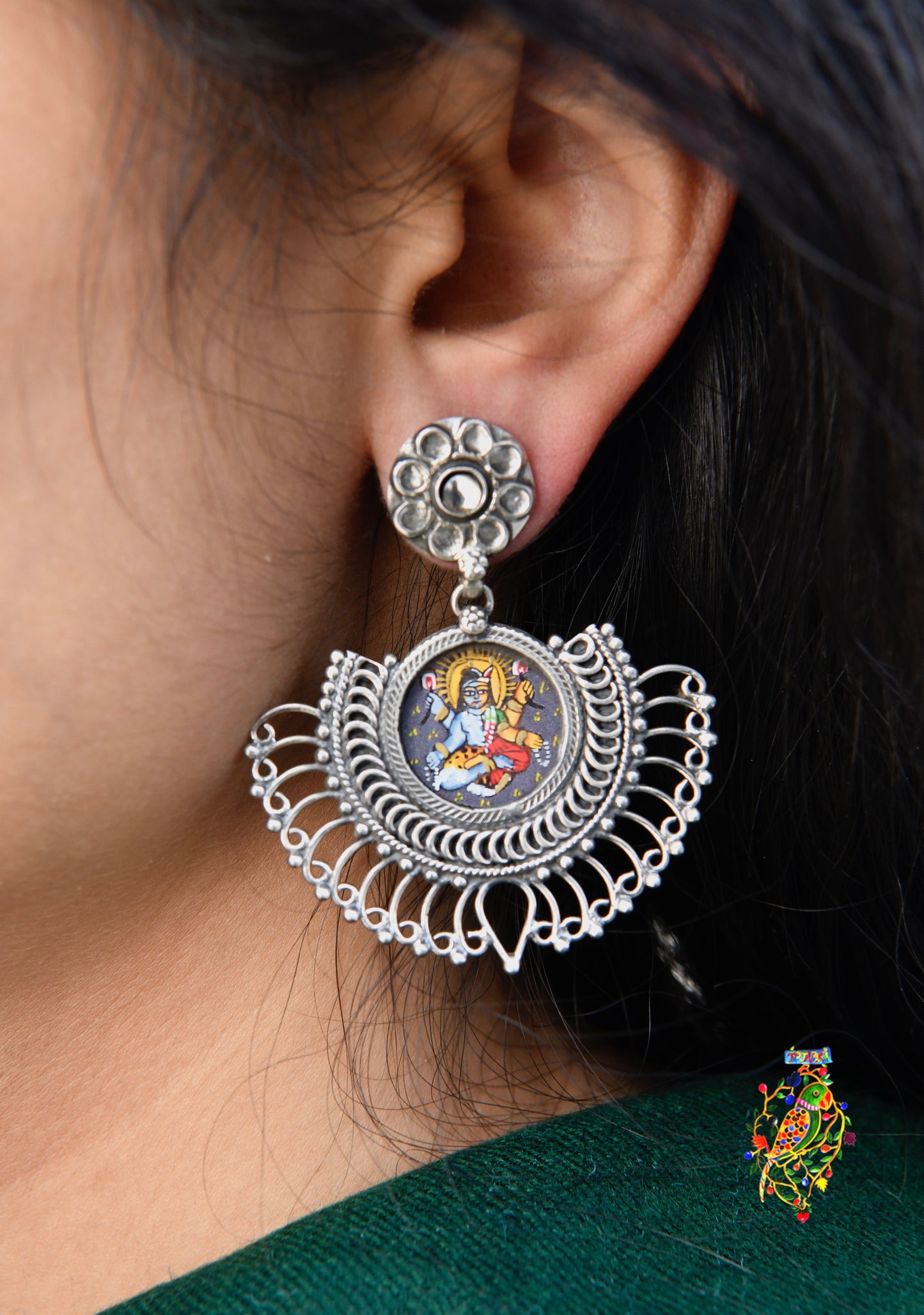 Shiva hand-painted Earrings